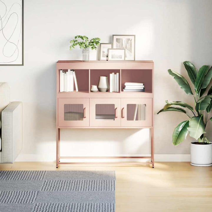 skænk 100,5x39x107 cm koldvalset stål lyserød