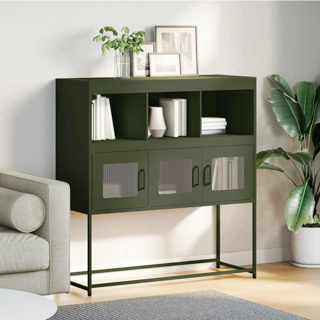 skab 100,5x39x107 cm koldvalset stål olivengrøn