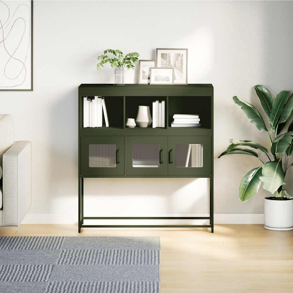 skab 100,5x39x107 cm koldvalset stål olivengrøn
