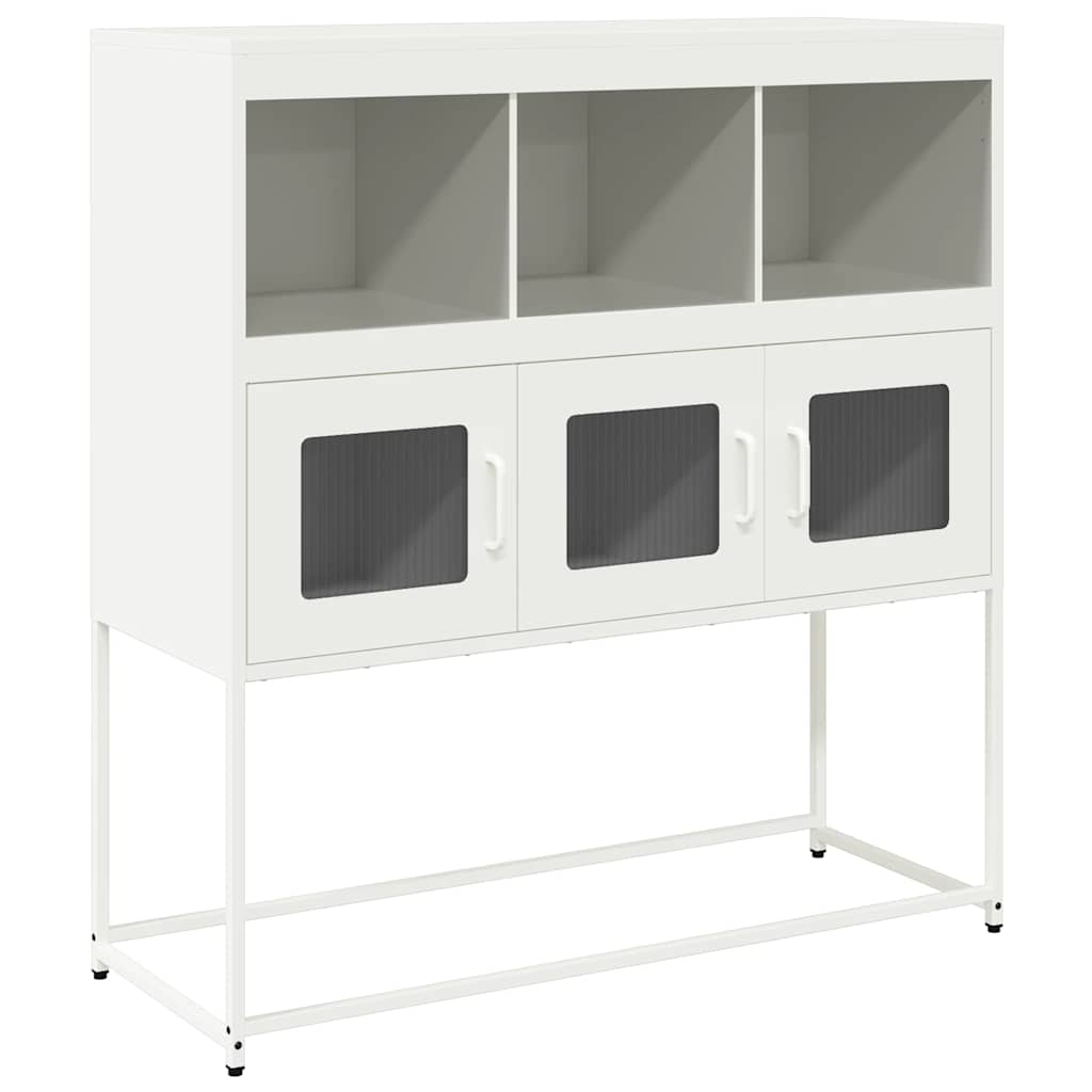 skænk 100,5x39x107 cm koldvalset stål hvid