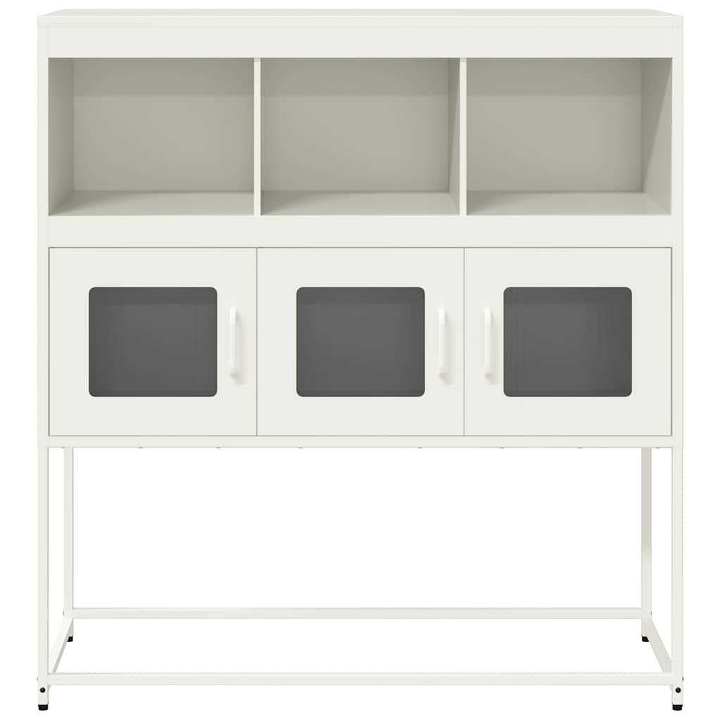 skænk 100,5x39x107 cm koldvalset stål hvid