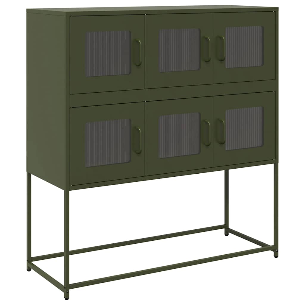 skab 100,5x39x107 cm koldvalset stål olivengrøn