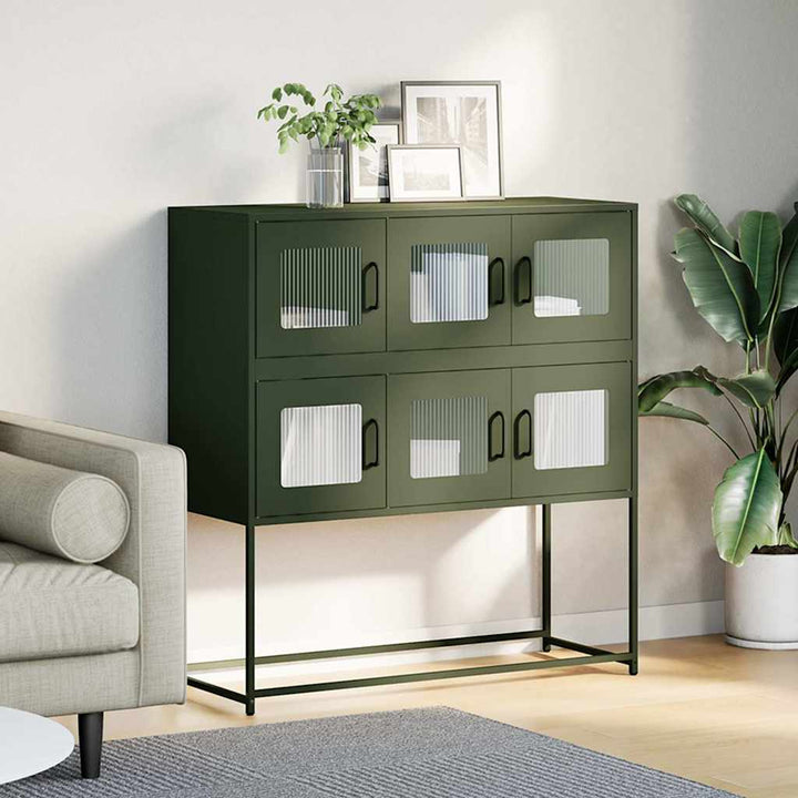 skab 100,5x39x107 cm koldvalset stål olivengrøn