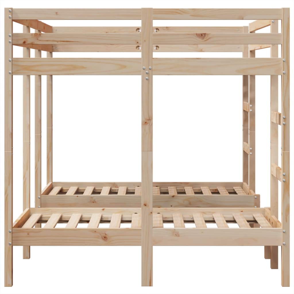 tredobbelt køjeseng 140x200/70x140 cm massivt fyrretræ