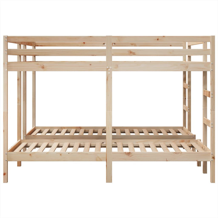 tredobbelt køjeseng 200x200/80x200 cm massivt fyrretræ
