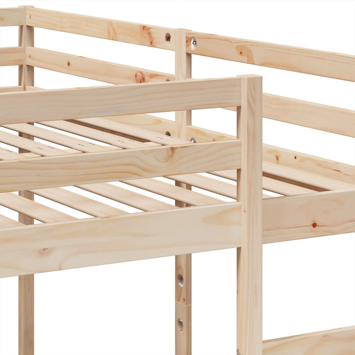 tredobbelt køjeseng 200x200/80x200 cm massivt fyrretræ