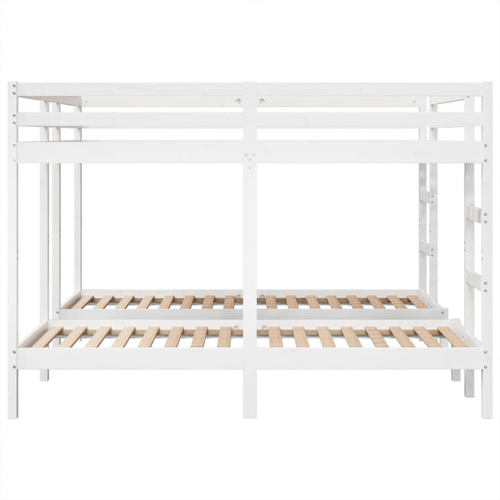 tredobbelt køjeseng 200x200/80x200 cm massivt fyrretræ hvid