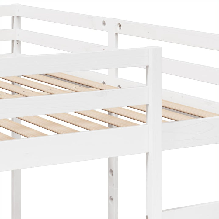tredobbelt køjeseng 200x200/80x200 cm massivt fyrretræ hvid