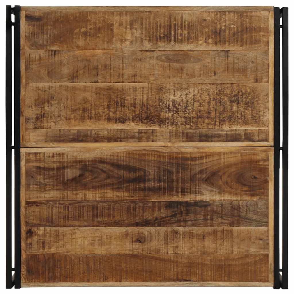 sofabord 100x100x35 cm massivt ru mangotræ