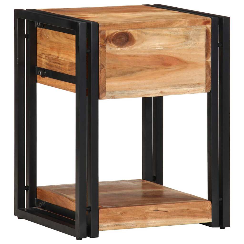 Natskab med skuffe 2 pcs Brun 40 x 35 x 50 cm Massivt akacietræ