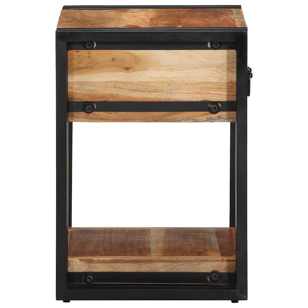 Natskab med skuffe 2 pcs Brun 40 x 35 x 50 cm Massivt akacietræ