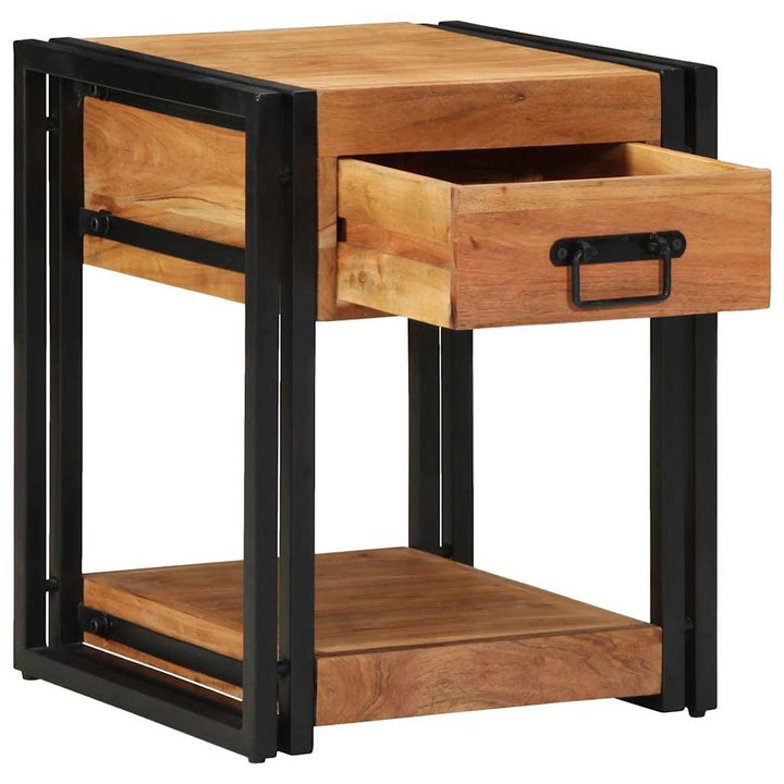 Natskab med skuffe 2 pcs Brun 40 x 40 x 50 cm Massivt akacietræ