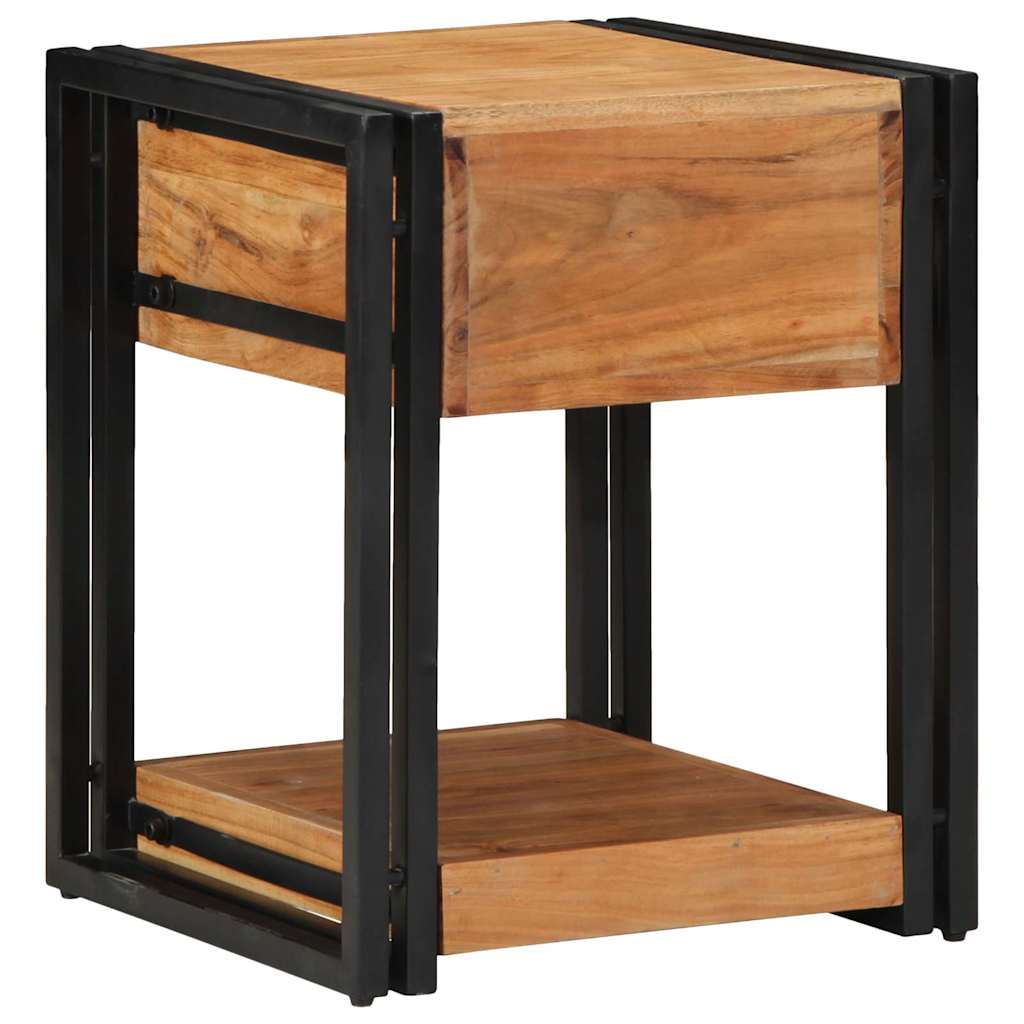 Natskab med skuffe 2 pcs Brun 40 x 40 x 50 cm Massivt akacietræ