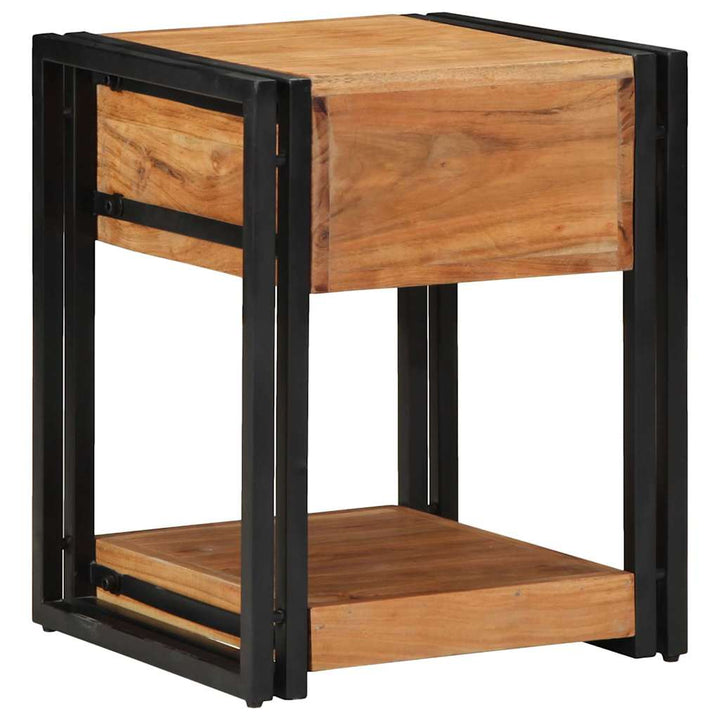 Natskab med skuffe 2 pcs Brun 40 x 40 x 50 cm Massivt akacietræ