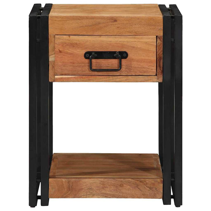 Natskab med skuffe 2 pcs Brun 40 x 40 x 50 cm Massivt akacietræ