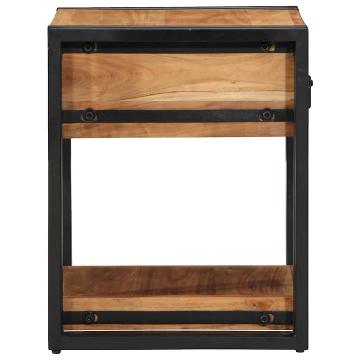 Natskab med skuffe 2 pcs Brun 40 x 40 x 50 cm Massivt akacietræ