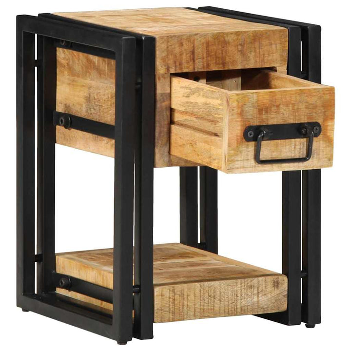 Natskab med skuffe 2 pcs Brun 30 x 30 x 40 cm Massivt mangotræ