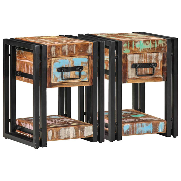 Natskab 2 pcs Flerfarvet 30 x 30 x 40 cm Massivt genanvendt træ