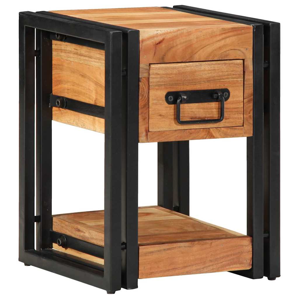 Natskab med skuffe 2 pcs Brun 30 x 30 x 40 cm Massivt akacietræ