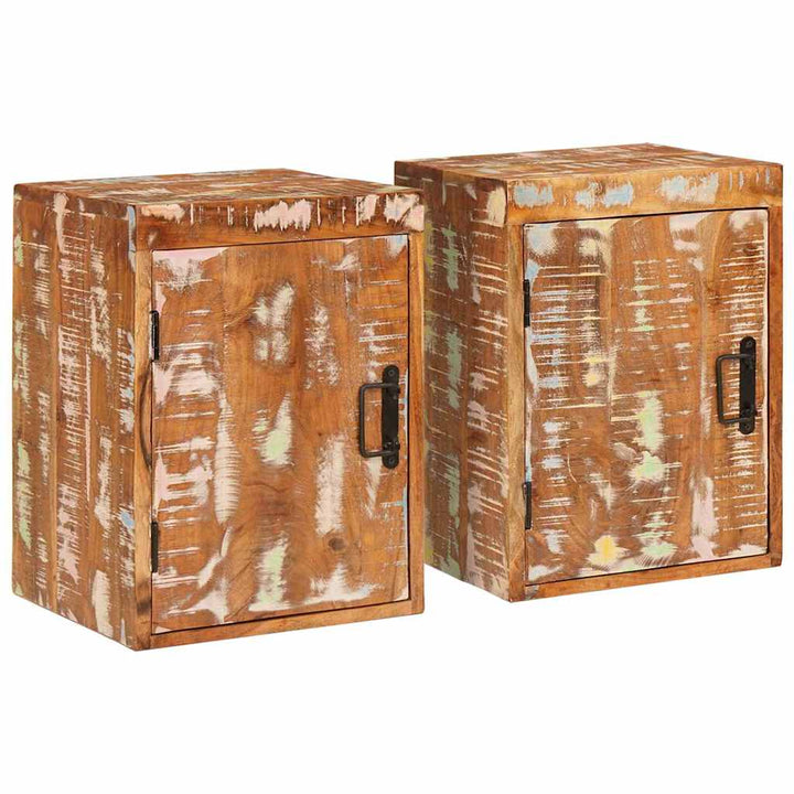 Sengebord 2 pcs Brun 35 x 33 x 48 cm Solid Genbrugs Wood