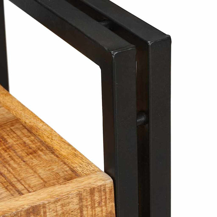 Sengebord 2 pcs Brun og sort 38 x 33 x 58 cm Massivt mangotræ