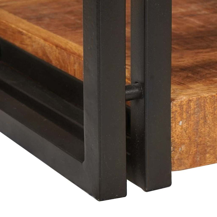 Sengebord 2 pcs Brun og sort 38 x 33 x 58 cm Massivt mangotræ