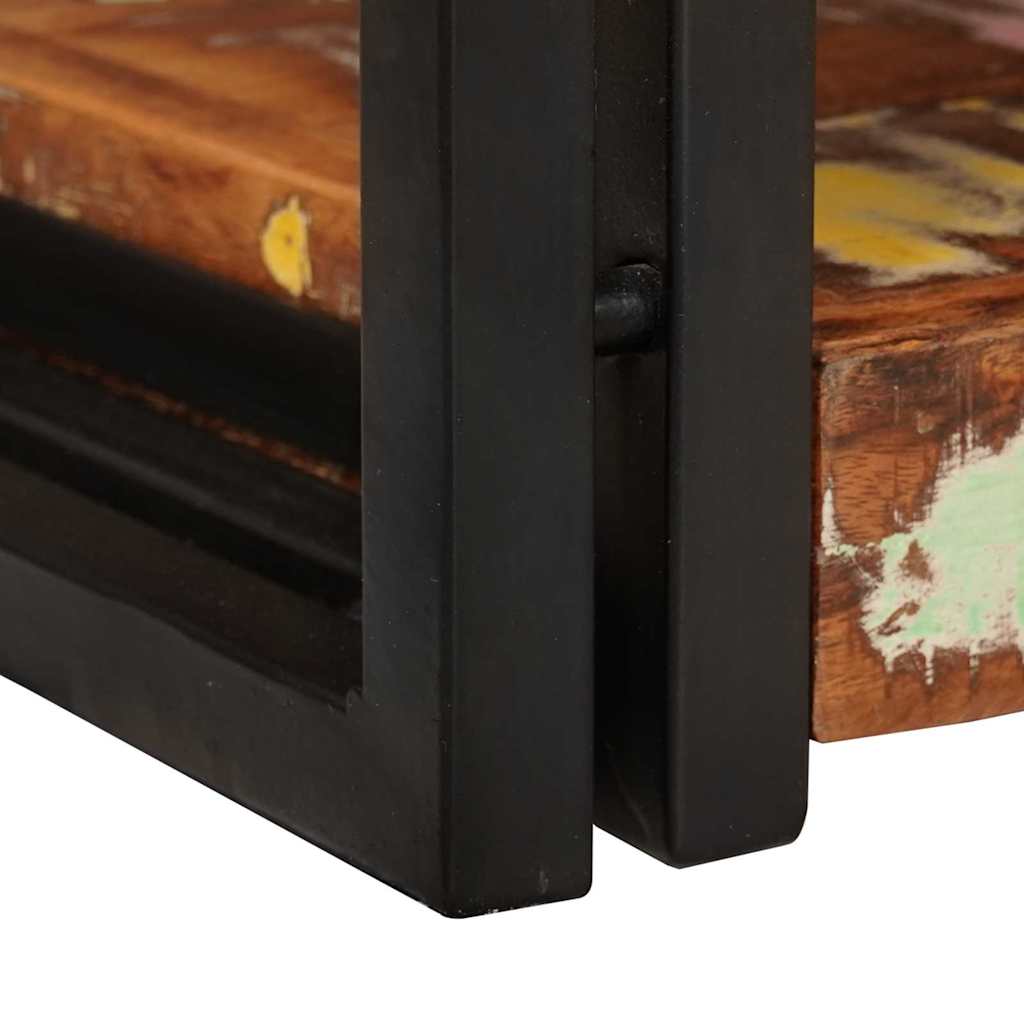 Sengebord 2 pcs Brun og sort Solid Genbrugs Wood