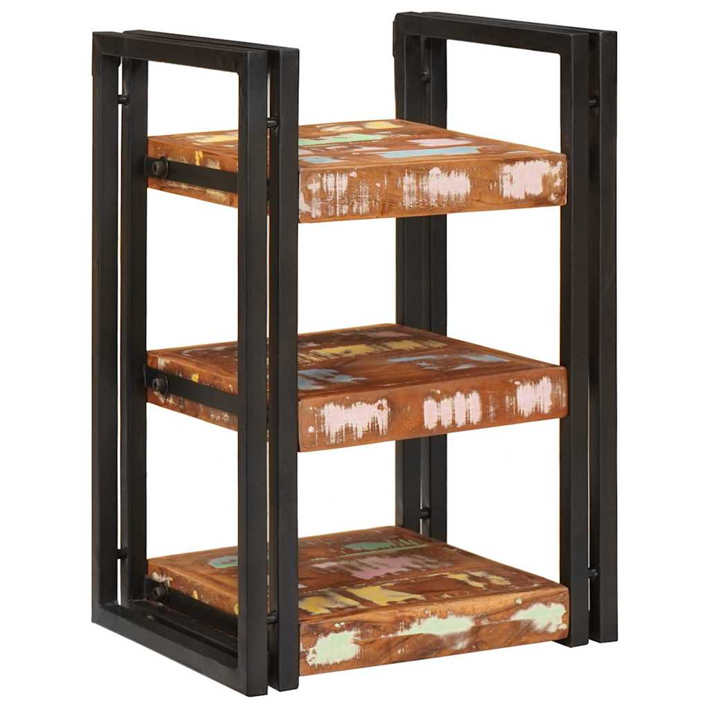 Sengebord 2 pcs Brun og sort Solid Genbrugs Wood