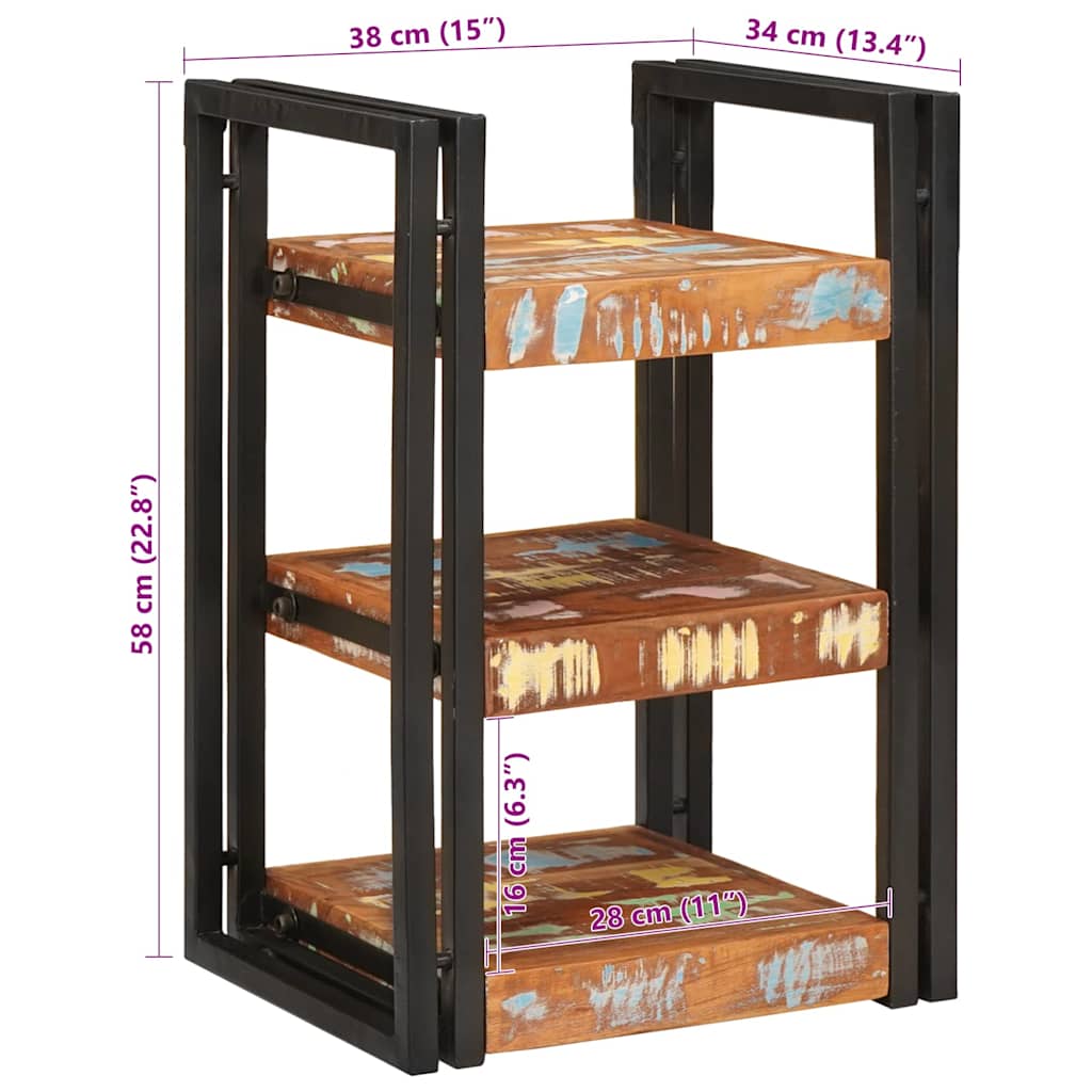 Sengebord 2 pcs Brun og sort Solid Genbrugs Wood