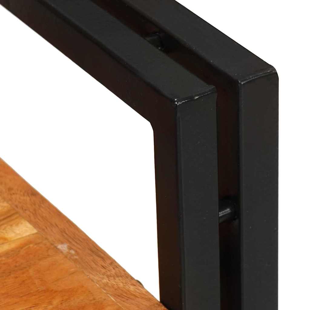 Sengebord 2 pcs Brun og sort 38 x 33 x 58 cm Massivt træ akacie