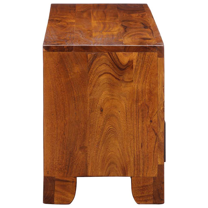 tv-bord 110x30x40 massivt akacietræ flerfarvet