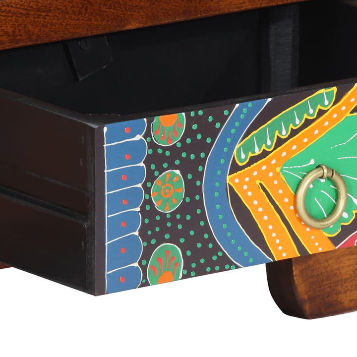 tv-bord 110x30x40 massivt akacietræ flerfarvet