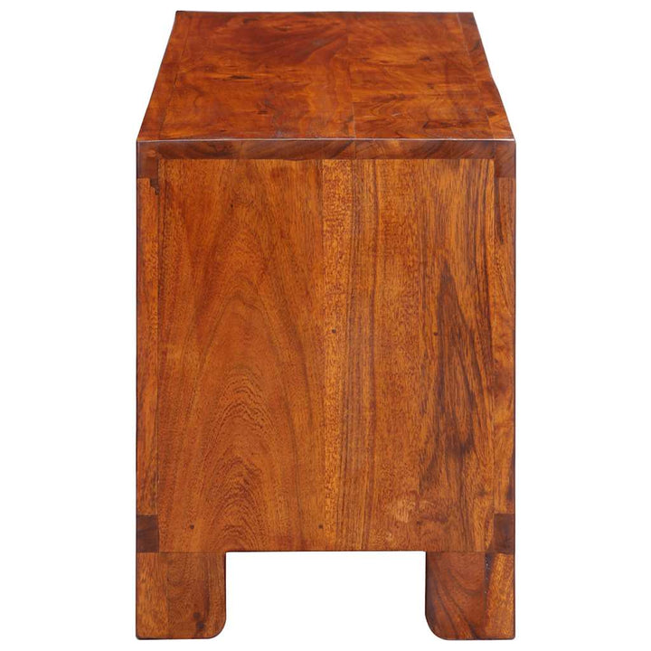 tv-bord 110x30x40 massivt akacietræ flerfarvet