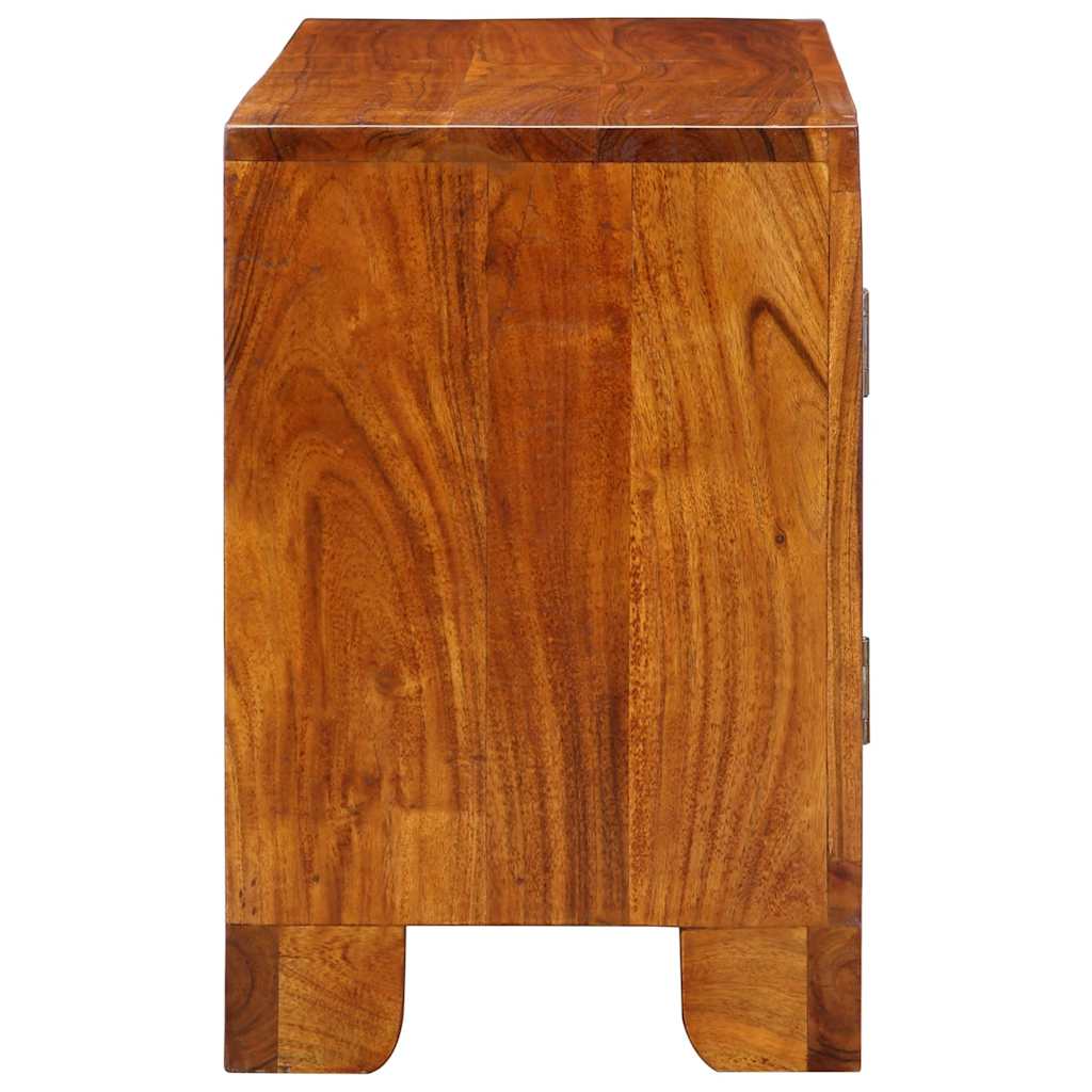 tv-bord 90x30x45 massivt akacietræ flerfarvet