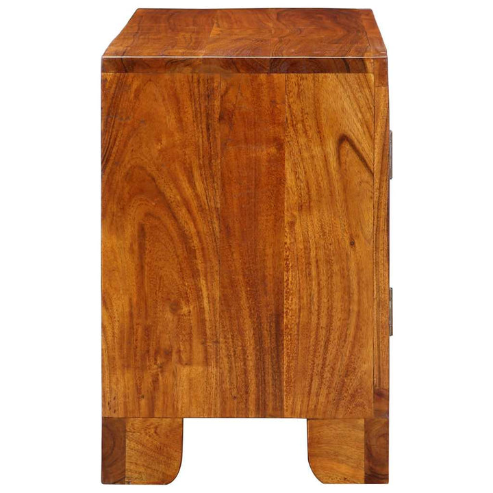 tv-bord 90x30x45 massivt akacietræ flerfarvet
