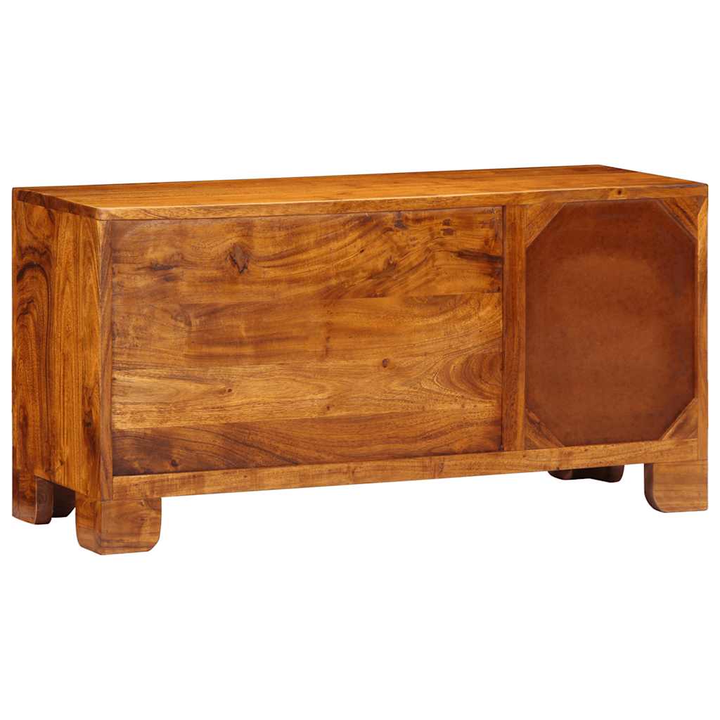 tv-bord 90x30x45 massivt akacietræ flerfarvet