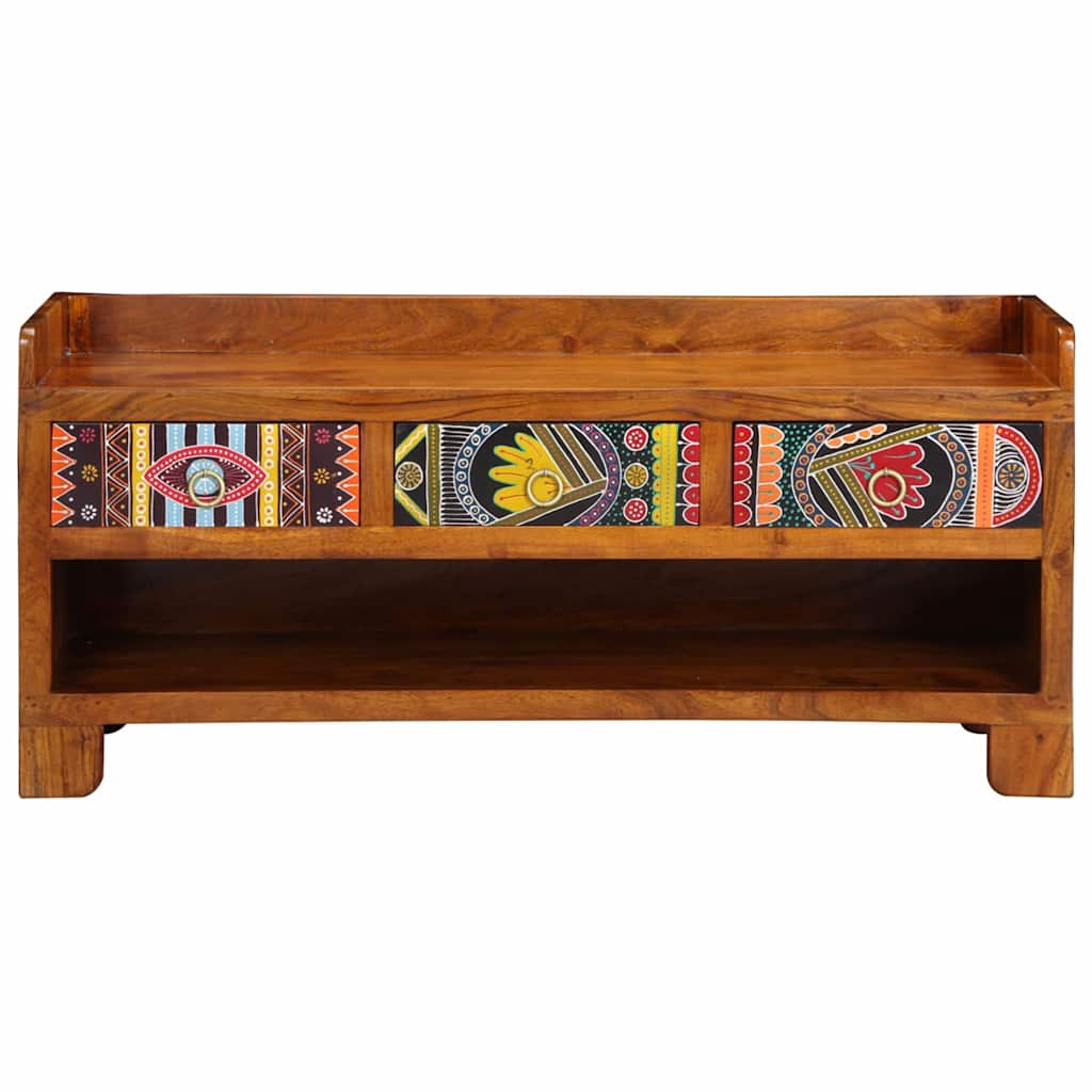 Sko bænk Flerfarvet 100 x 35 x 45 cm Massivt akacietræ