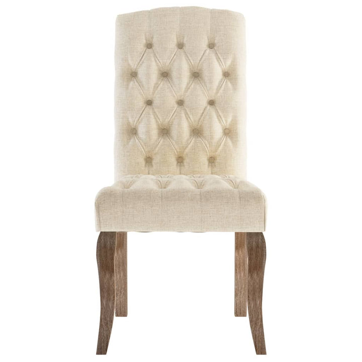 spisebordsstole 4 stk. hør-look stof beige