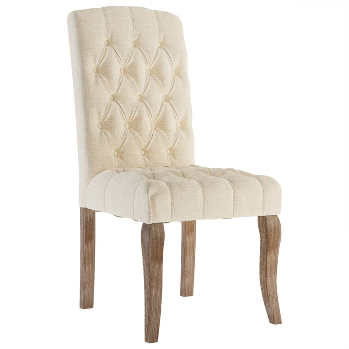 spisebordsstole 4 stk. hør-look stof beige