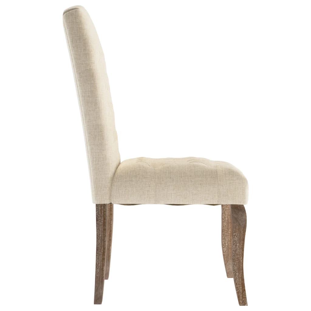 spisebordsstole 4 stk. hør-look stof beige