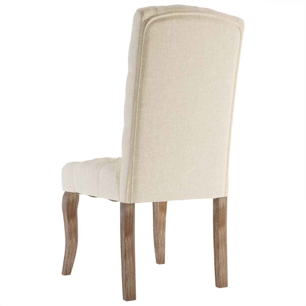spisebordsstole 4 stk. hør-look stof beige