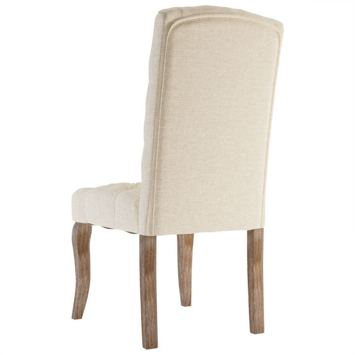 spisebordsstole 6 stk. hør-look stof beige
