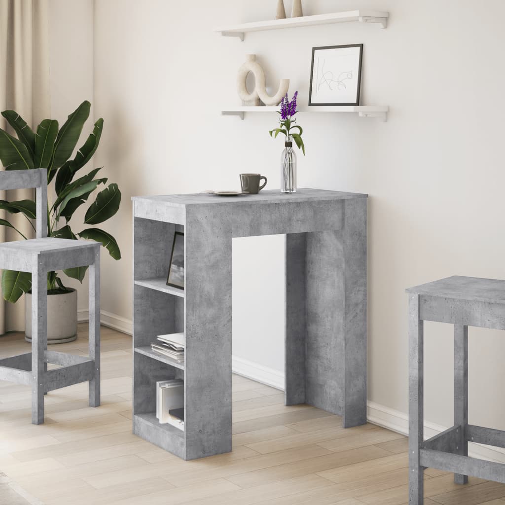 barbord med stativer 95x47x103,5 cm konstrueret træ betongrå