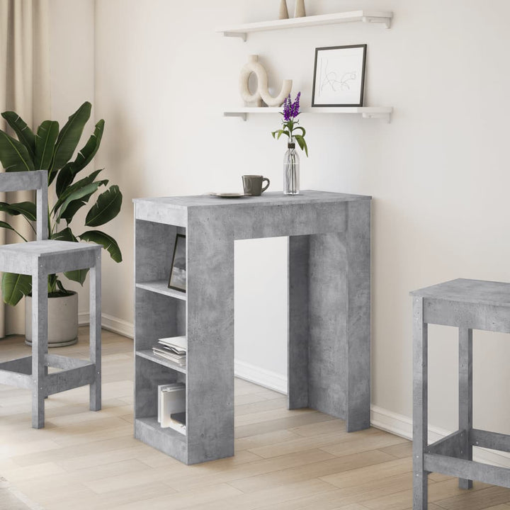 barbord med stativer 95x47x103,5 cm konstrueret træ betongrå