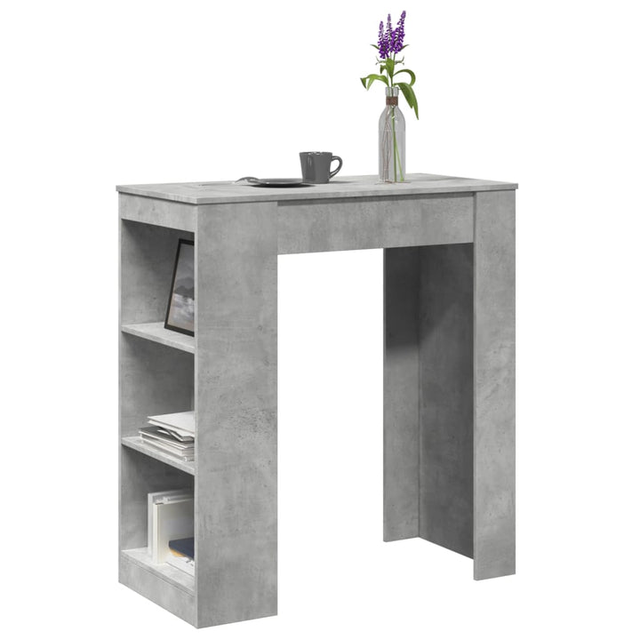 barbord med stativer 95x47x103,5 cm konstrueret træ betongrå