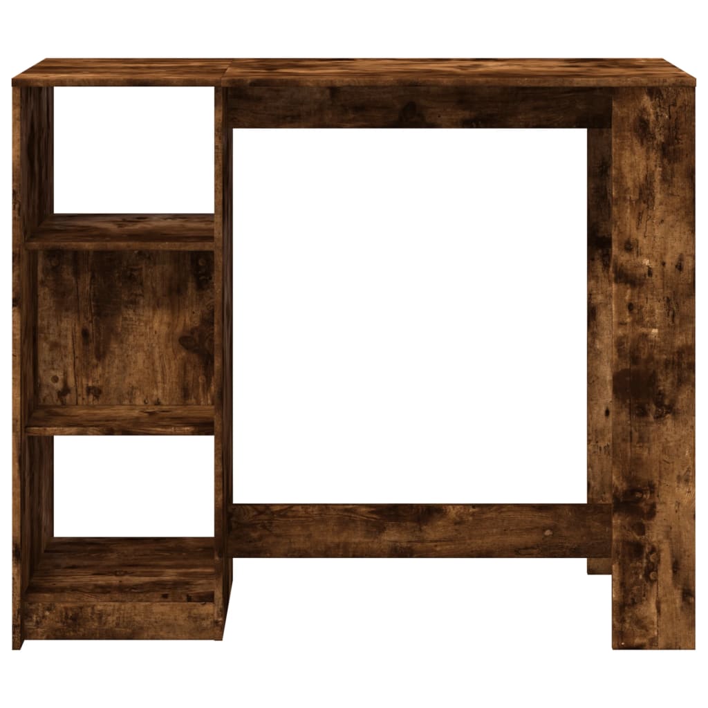 barbord m. hylde 124x46x103,5 cm konstrueret træ røget eg