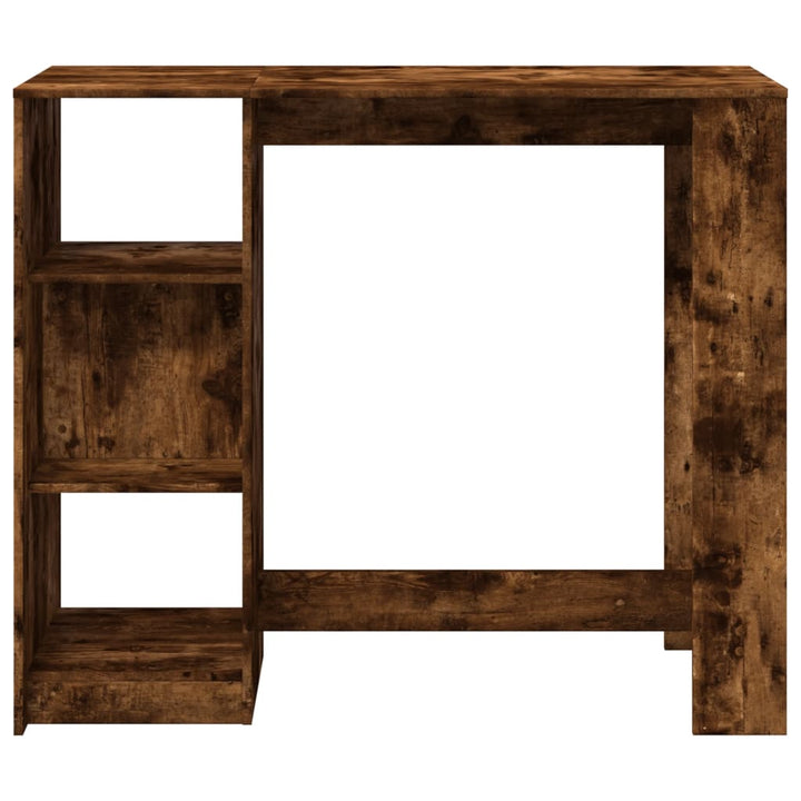 barbord m. hylde 124x46x103,5 cm konstrueret træ røget eg
