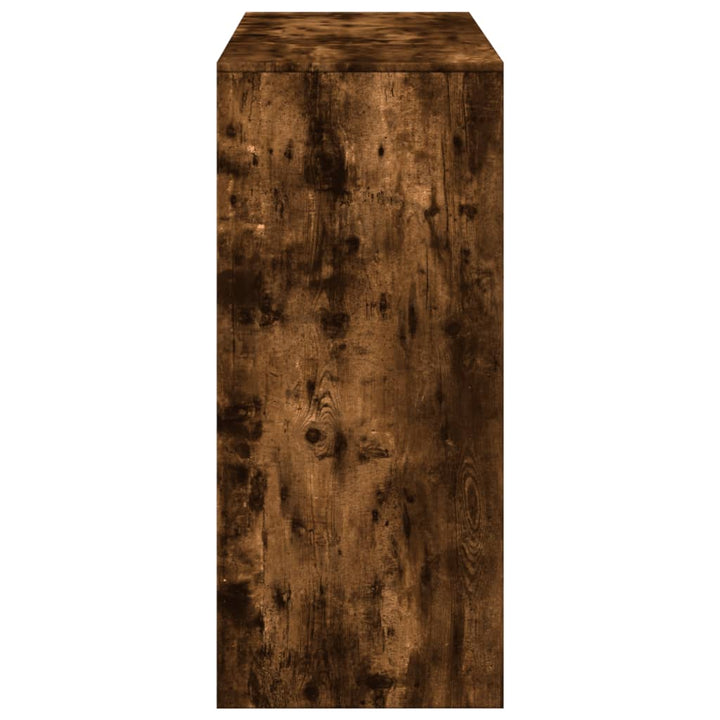 barbord m. hylde 124x46x103,5 cm konstrueret træ røget eg