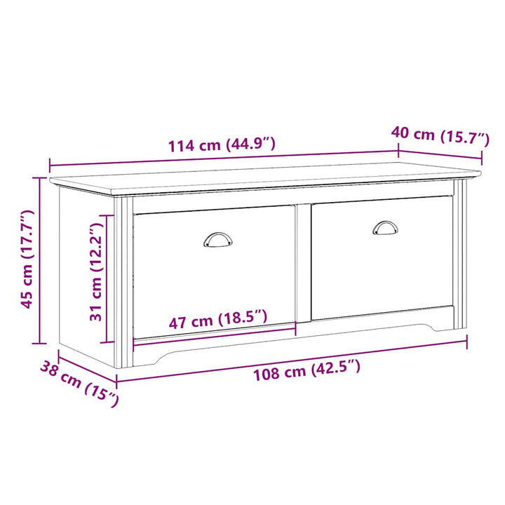gangbænk BODO 114x40x45 cm hvid