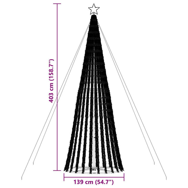 LED-juletræ 1028 LED'er 403 cm farverigt lys